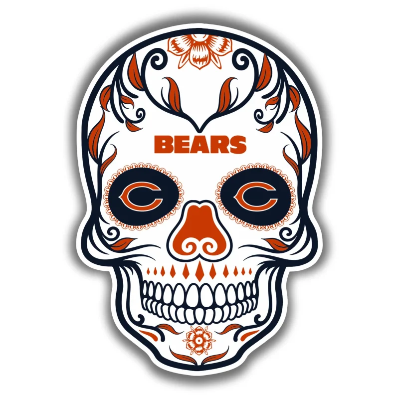 Chicago Bears - Sugar Skull - Temporary Tattoo