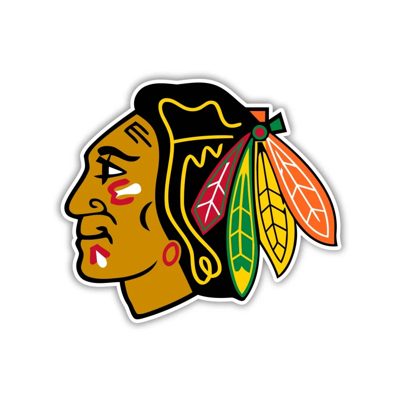 Chicago Blackhawks - Head - Full Color Vinyl Sticker - Custom Size