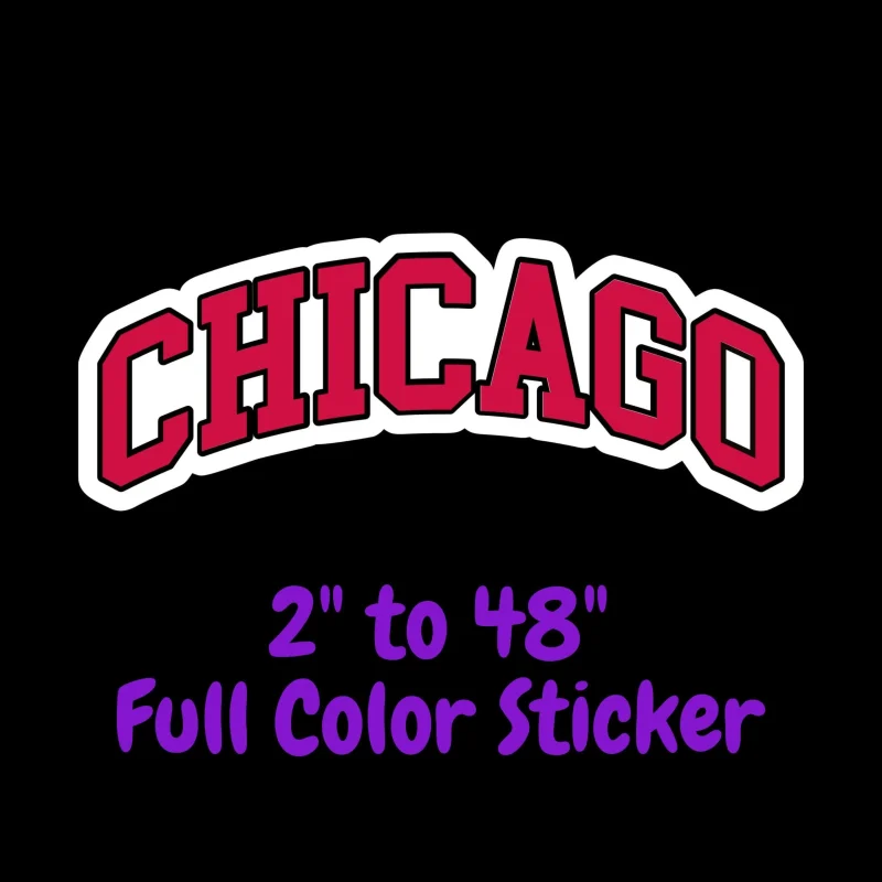 Chicago Bulls - Chicago - Full Color Vinyl Sticker - Custom Size