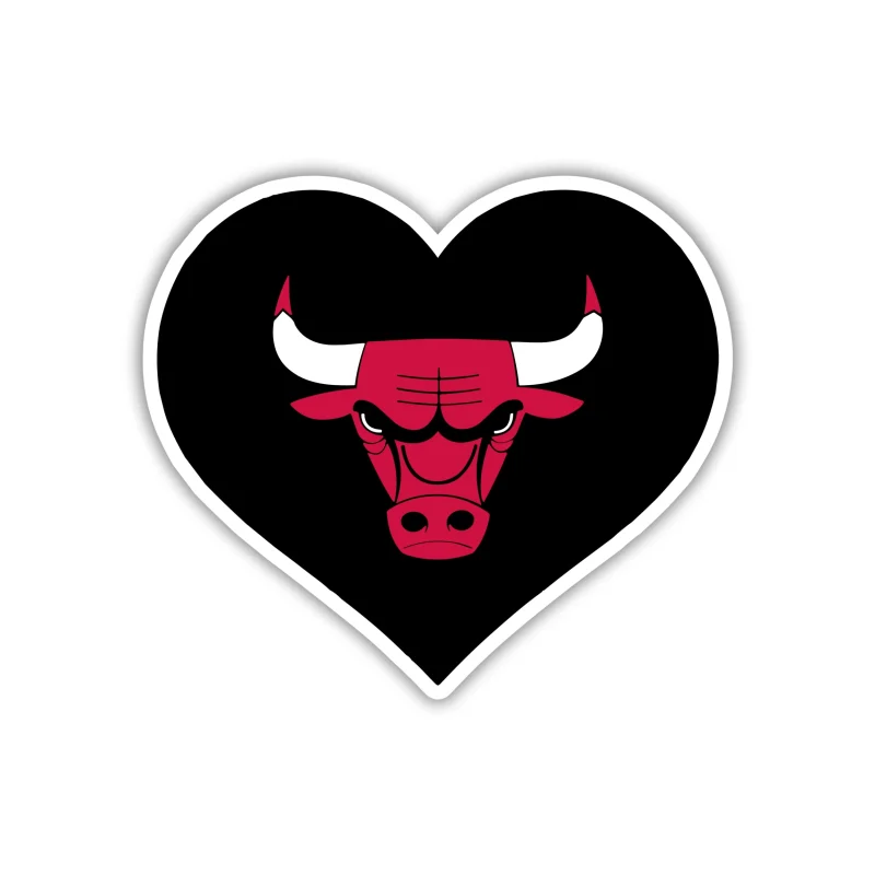 Chicago Bulls - Heart - Iron On DTF Transfer - Custom Size