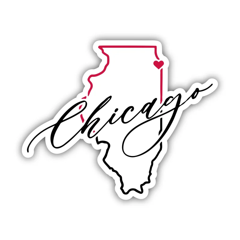 Chicago Bulls - State With Chicago - Iron On DTF Transfer - Custom Size
