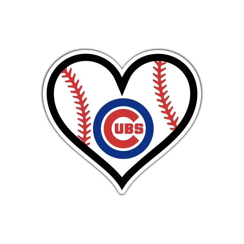Chicago Cubs - Baseball Heart - Temporary Tattoo