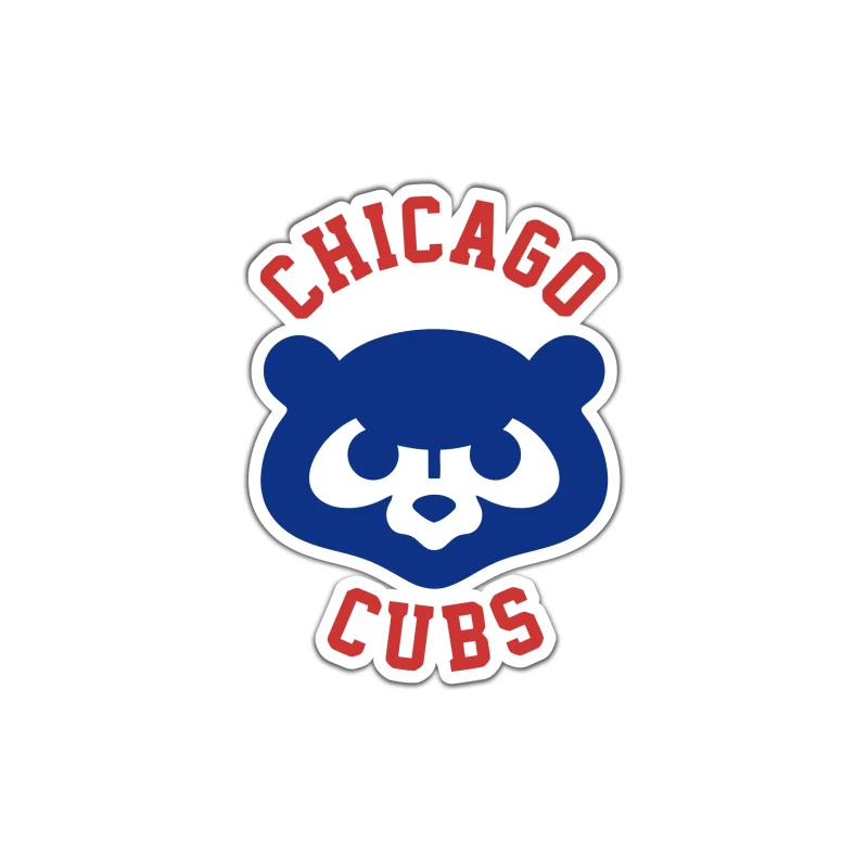 Chicago Cubs - Cub Head With Name - Full Color Vinyl Sticker - Custom Size