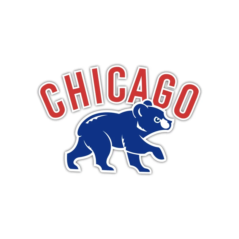 Chicago Cubs - Cub With Chicago - Full Color Vinyl Sticker - Custom Size