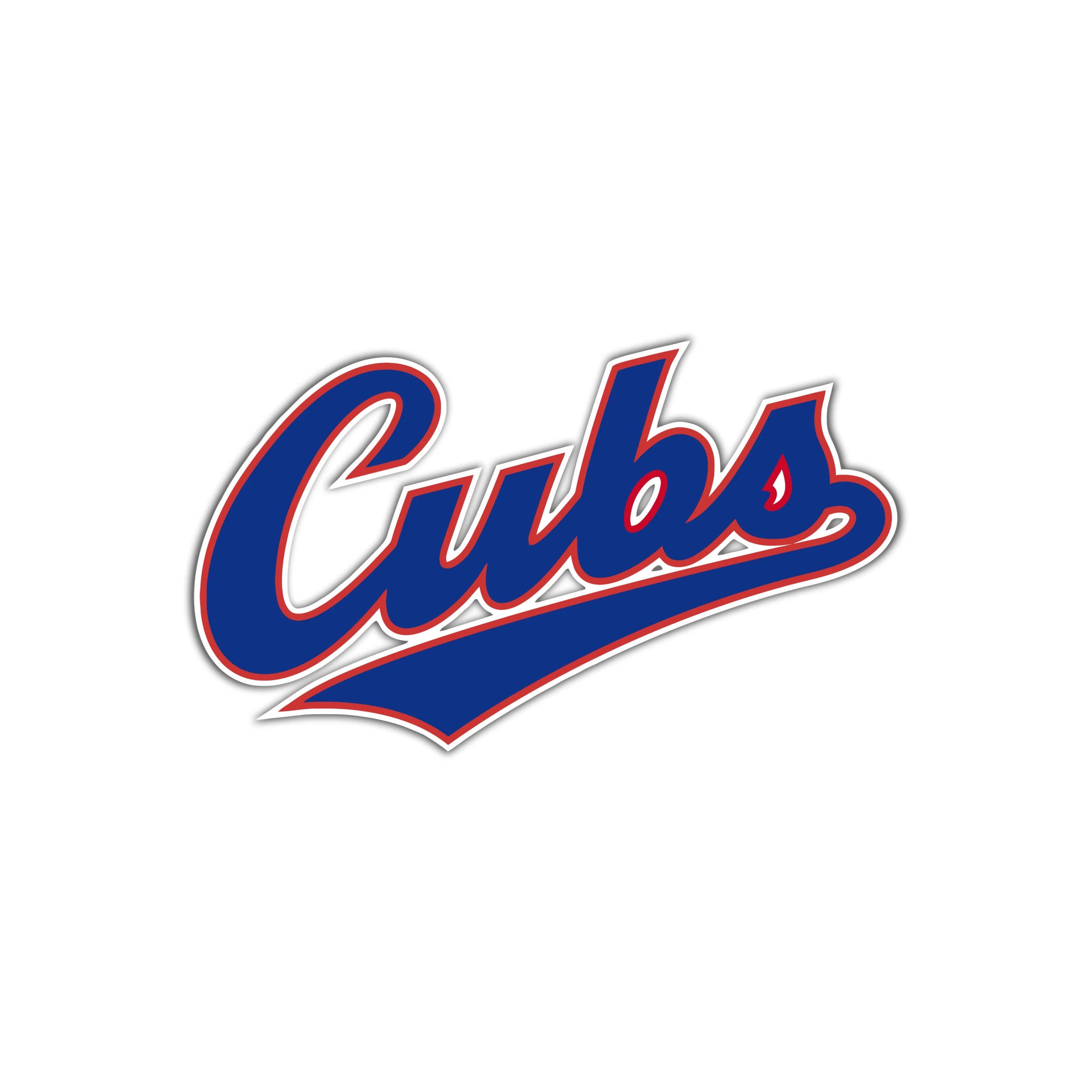 Chicago Cubs - Cursive Cubs - Full Color Vinyl Sticker - Custom Size