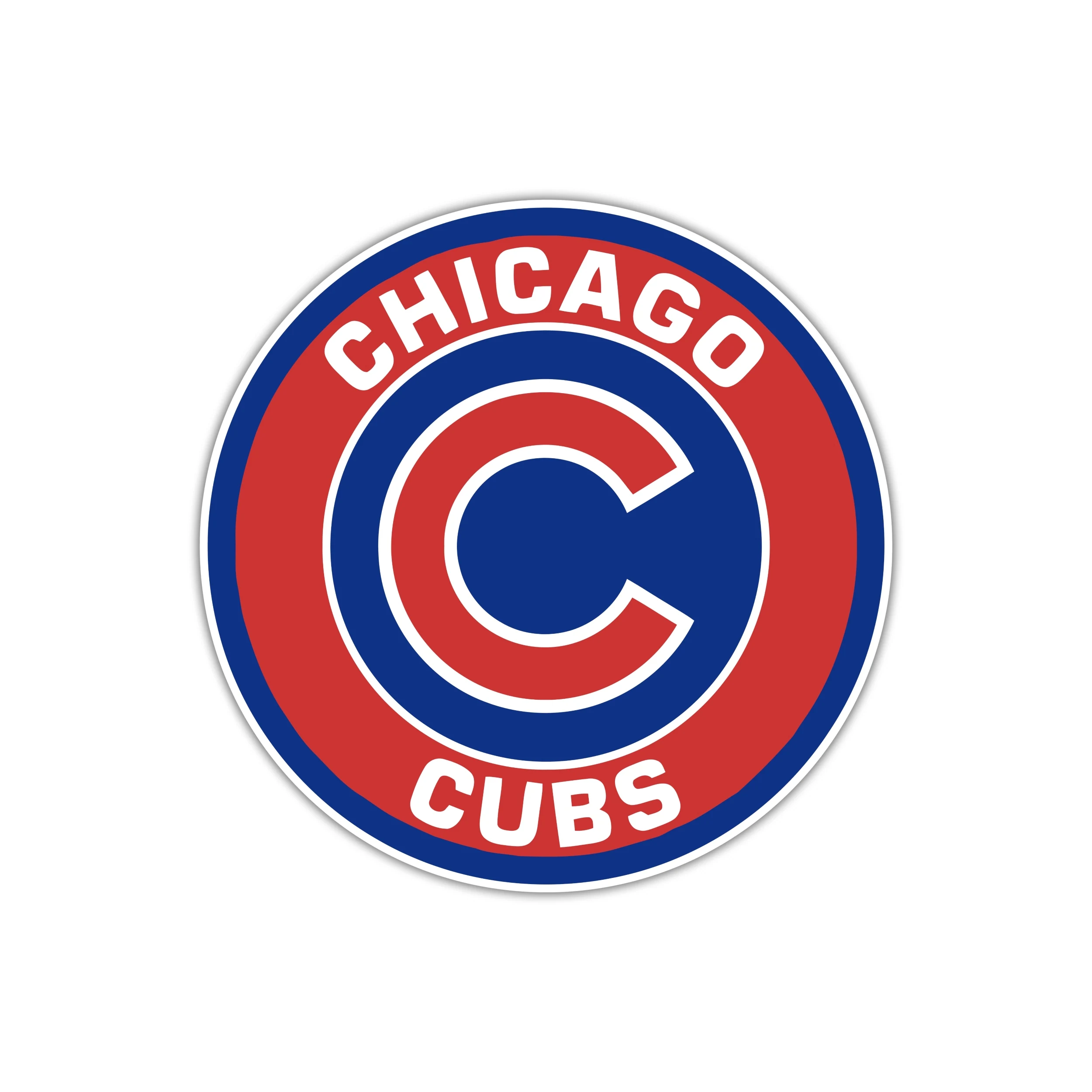 Chicago Cubs - Red And Blue Circle - Full Color Vinyl Sticker - Custom Size