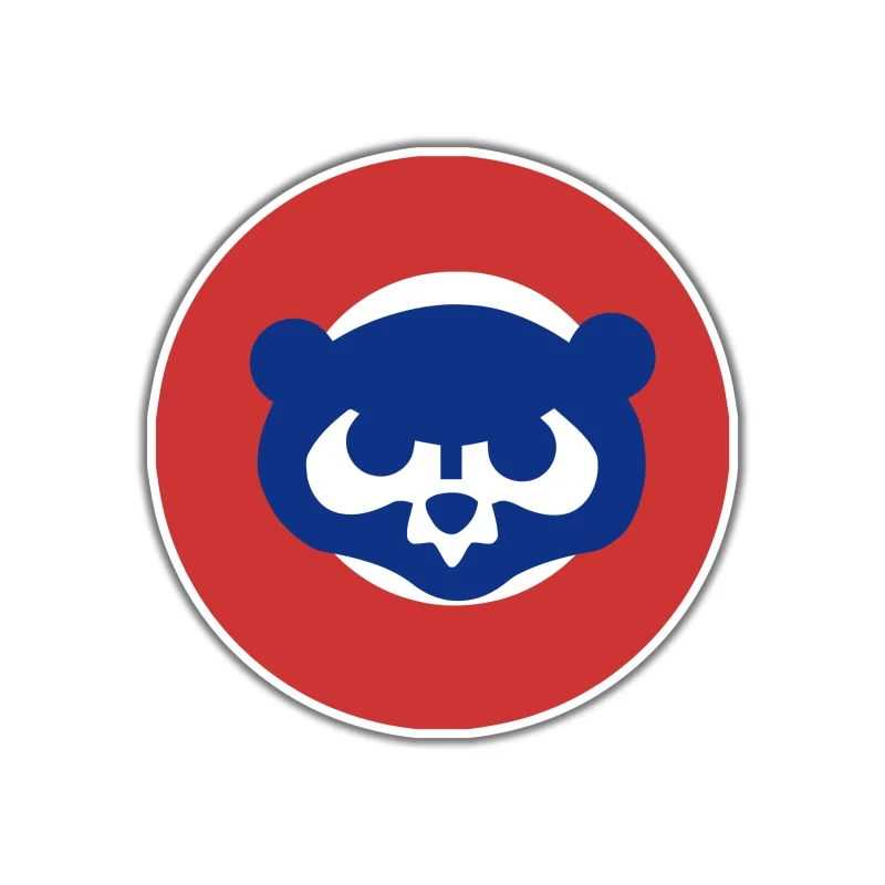 Chicago Cubs - Red Circle With Cub - Full Color Vinyl Sticker - Custom Size