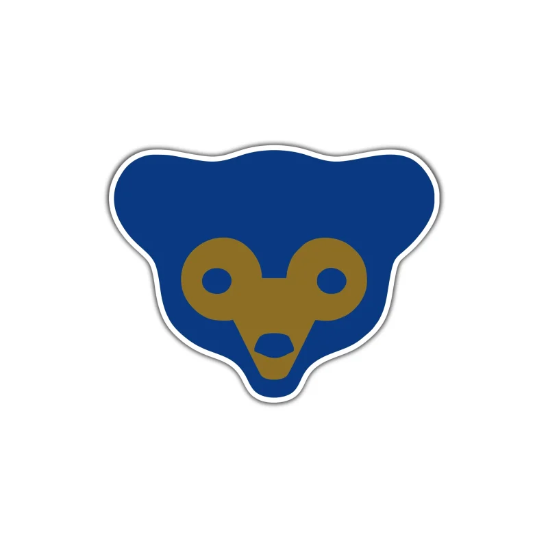 Chicago Cubs - Retro Bear - Full Color Vinyl Sticker - Custom Size