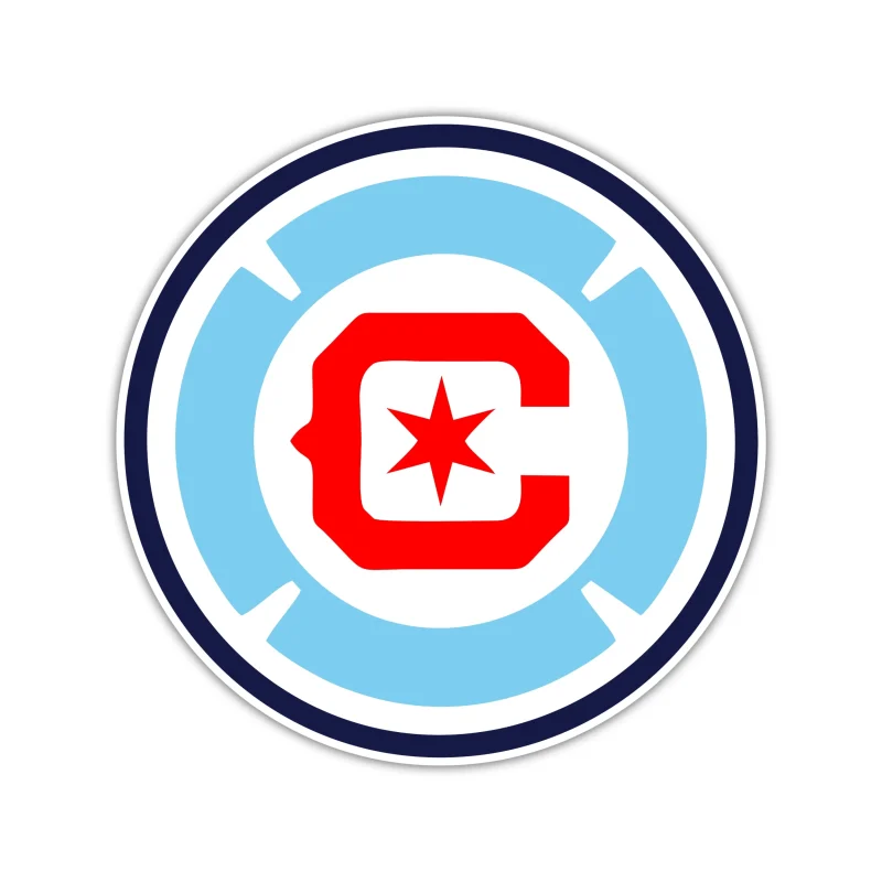 Chicago Fire FC - Blue Circle With Red C - Iron On DTF Transfer - Custom Size