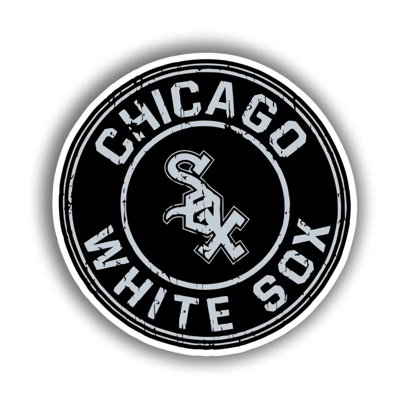 Chicago White Sox - Black and Gray Circle - Iron On DTF Transfer - Custom Size