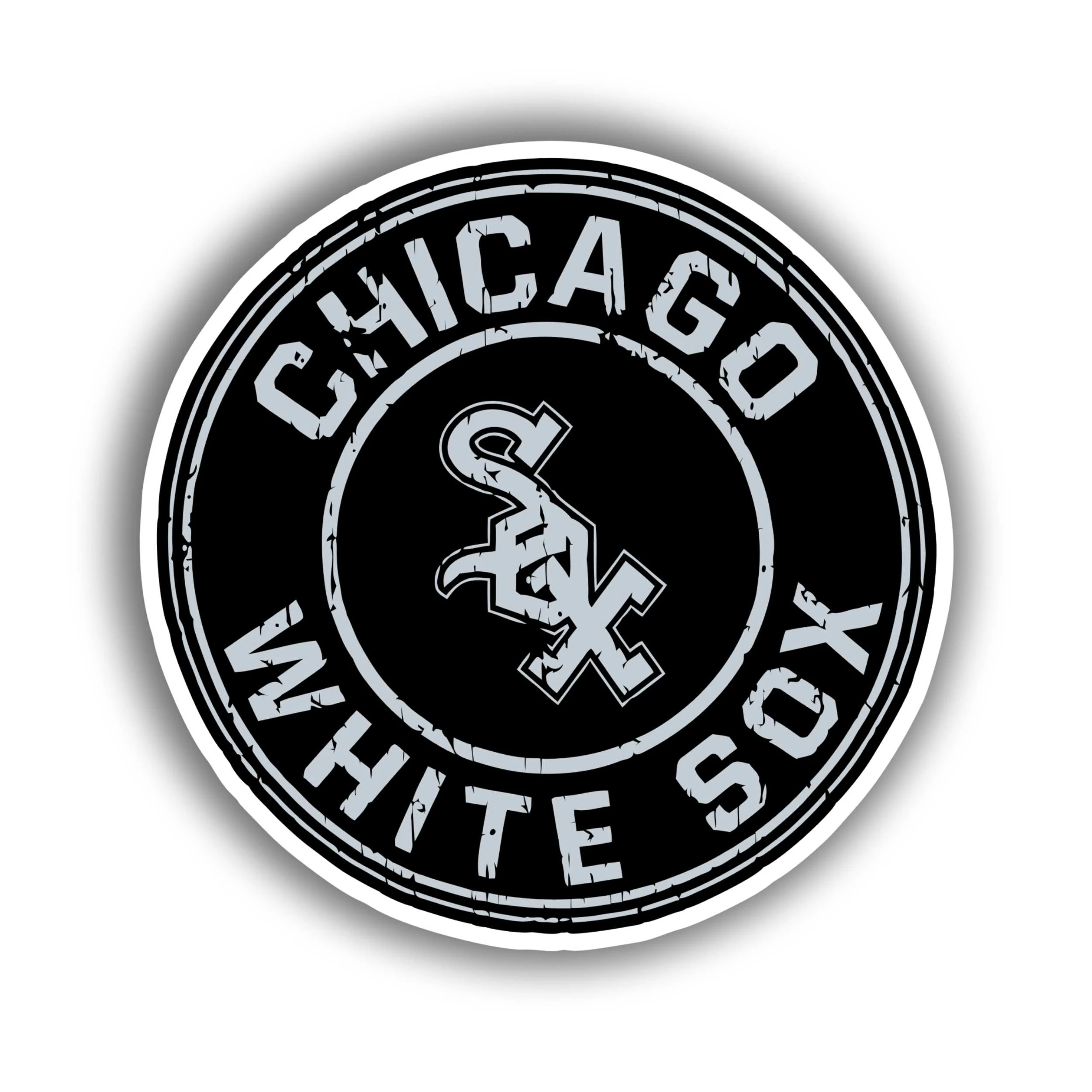 Chicago White Sox - Black and Gray Circle - Iron On DTF Transfer - Custom Size