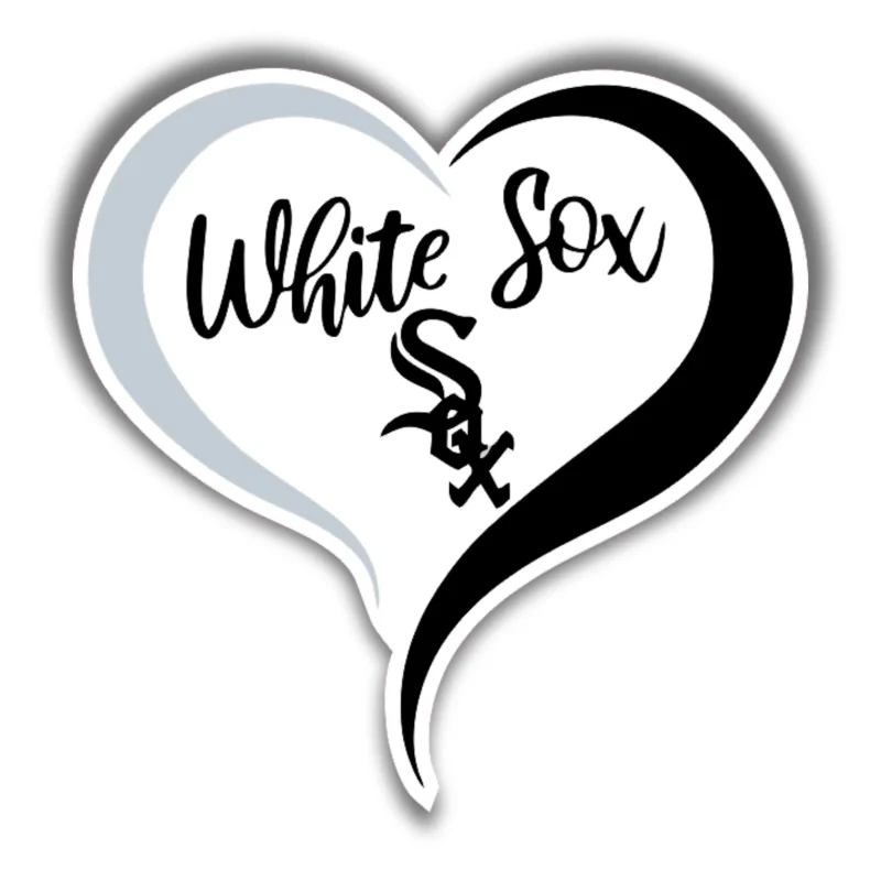 Chicago White Sox - Heart - Iron On DTF Transfer - Custom Size