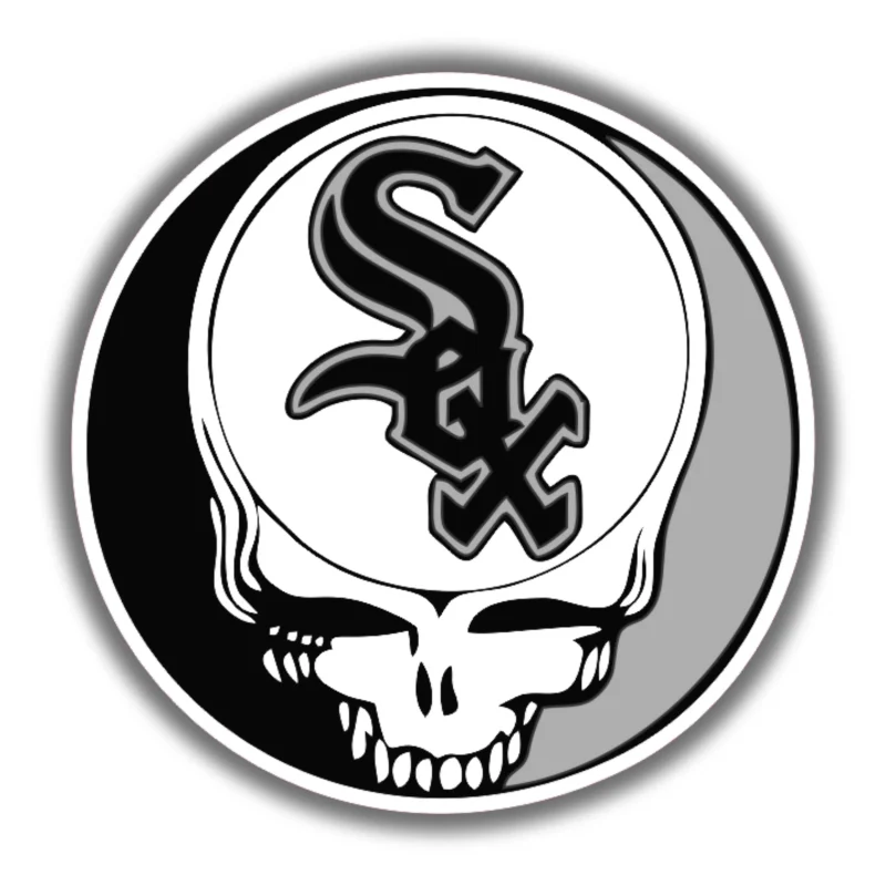 Chicago White Sox - Skull Circle - Iron On DTF Transfer - Custom Size