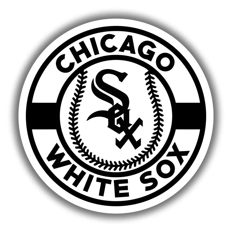 Chicago White Sox - White and Black Circle - Iron On DTF Transfer - Custom Size
