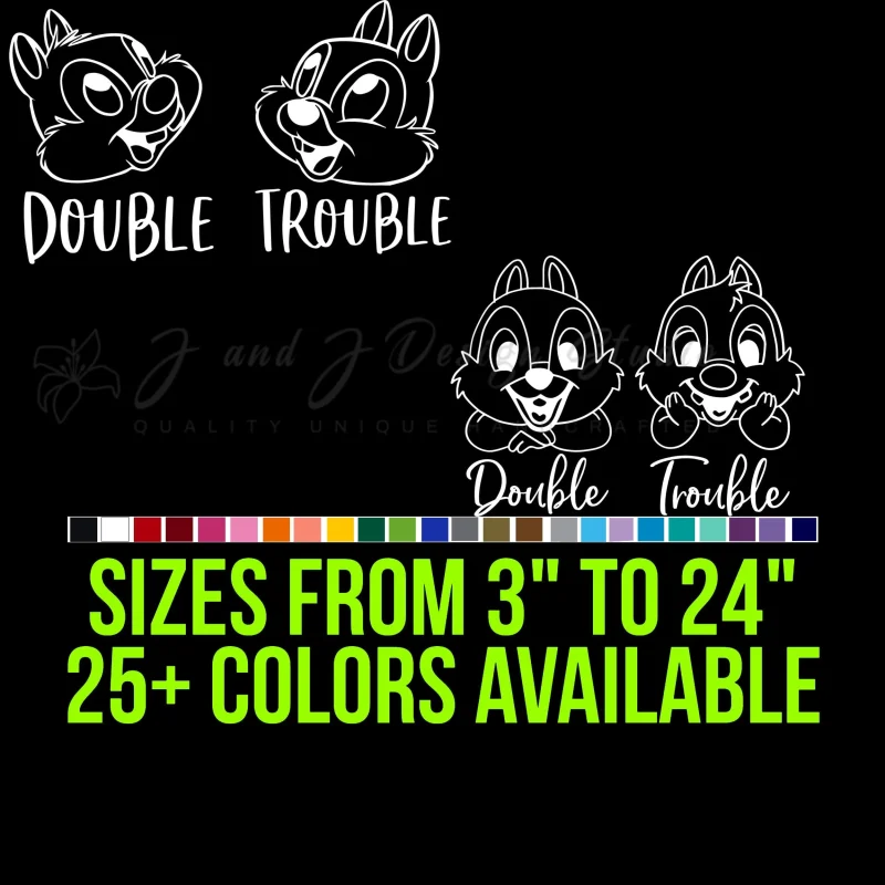 Chip and Dale Vinyl Decal - Custom Size