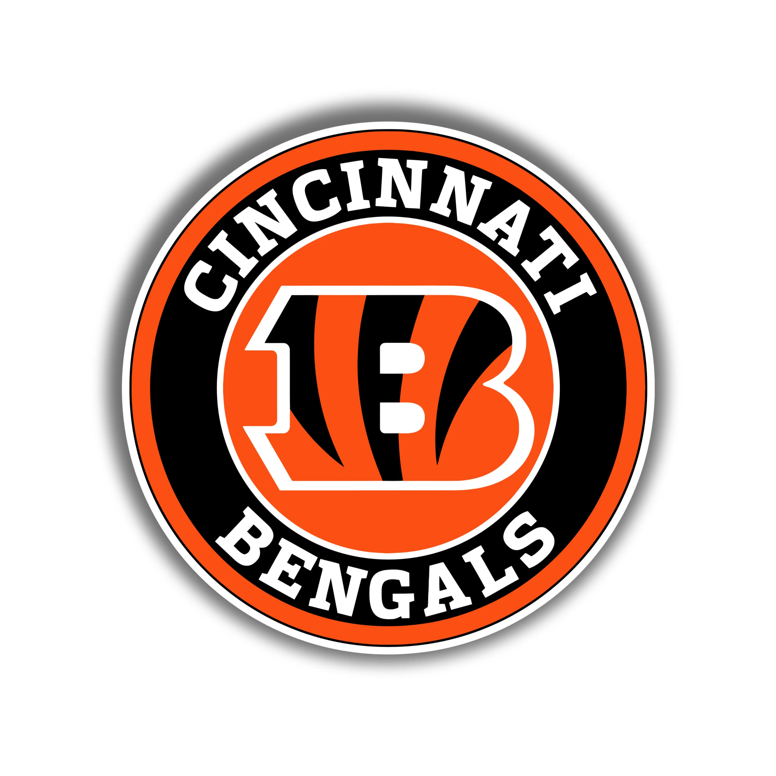 Cincinnati Bengals - Circle with B - Iron On DTF Transfer - Custom Size