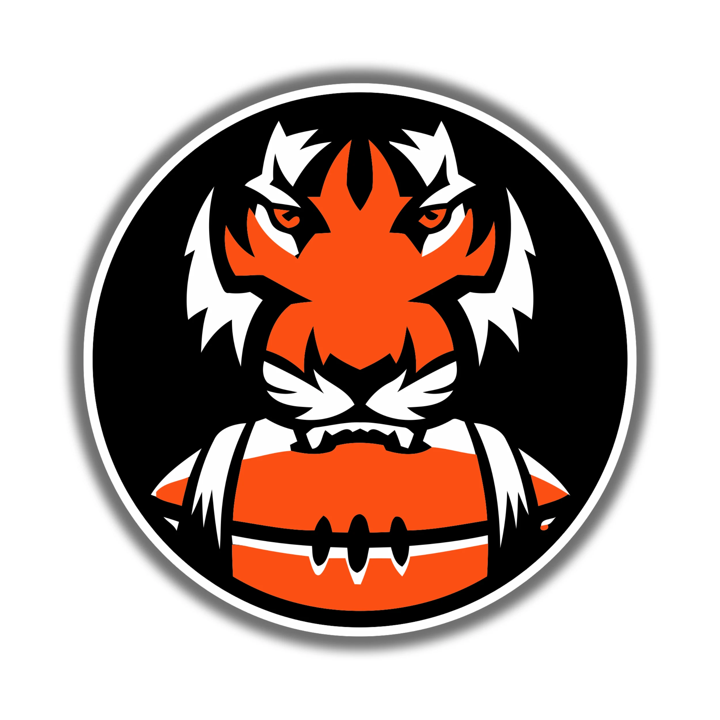 Cincinnati Bengals - Circle with Head and Football - Iron On DTF Transfer - Custom Size