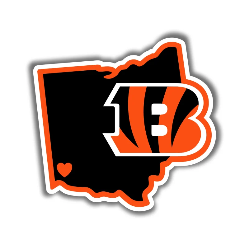 Cincinnati Bengals - State with B - Iron On DTF Transfer - Custom Size