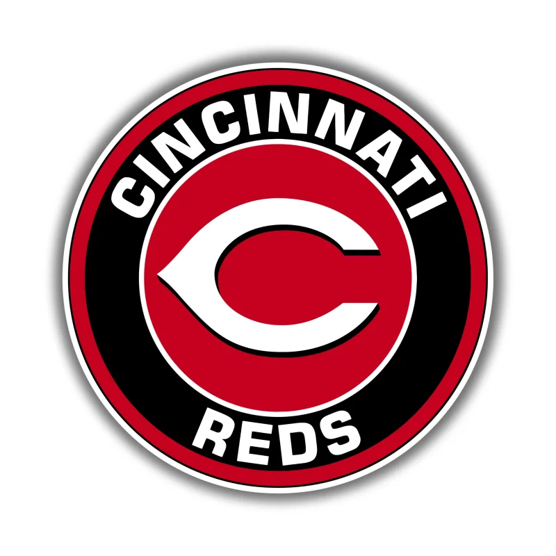 Cincinnati Reds - Black and Red Circle - Iron On DTF Transfer - Custom Size