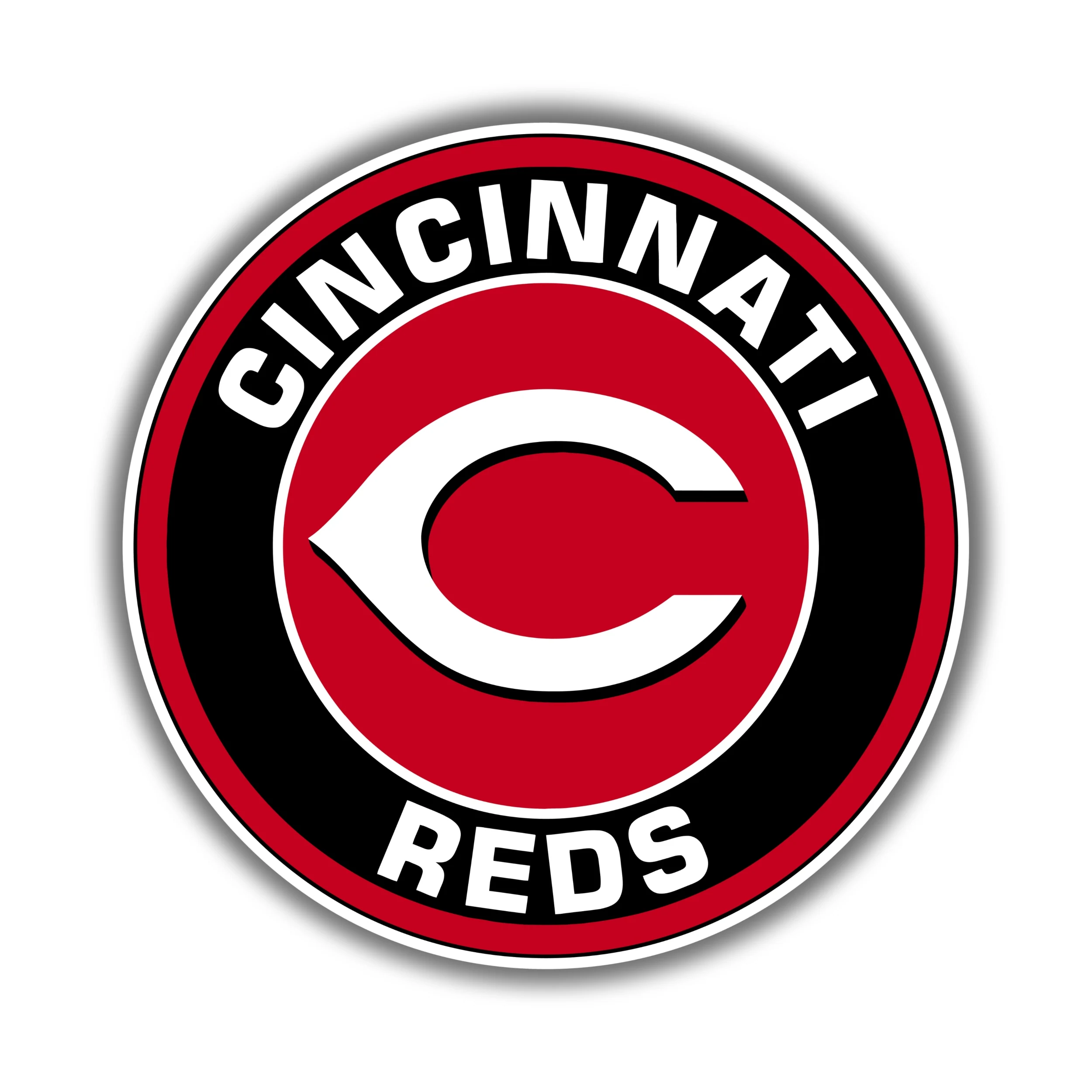 Cincinnati Reds - Black and Red Circle - Temporary Tattoo