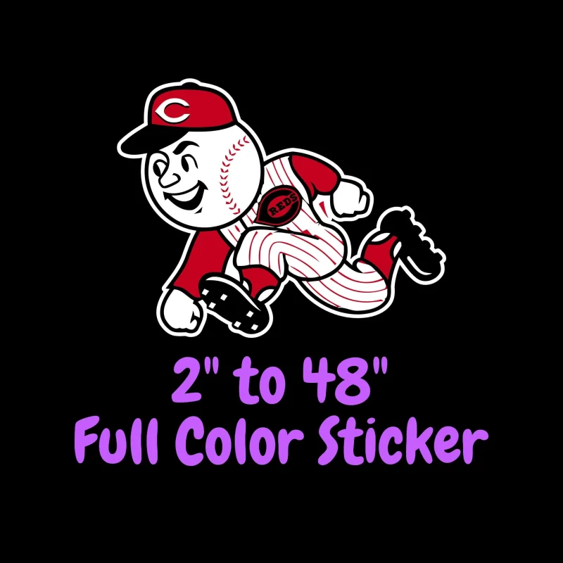 Cincinnati Reds - Mr. Red - Full Color Vinyl Sticker - Custom Size