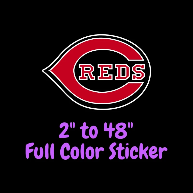 Cincinnati Reds - Red C with Reds - Full Color Vinyl Sticker - Custom Size