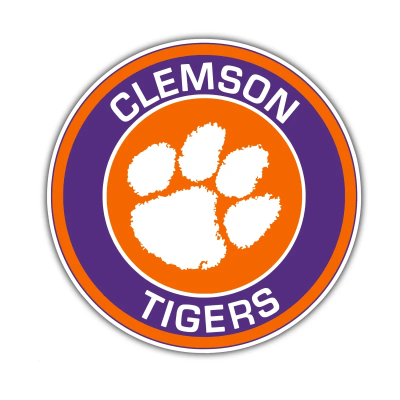 Clemson Tigers - Orange And Purple Circle - Temporary Tattoo