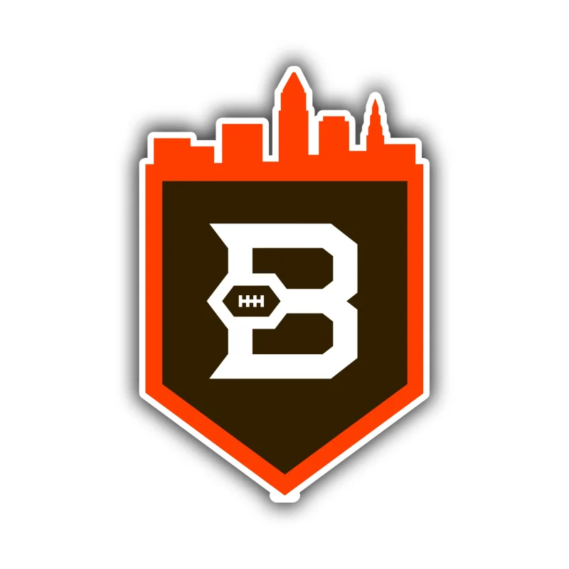Cleveland Browns - Badge with City Outline - Temporary Tattoo