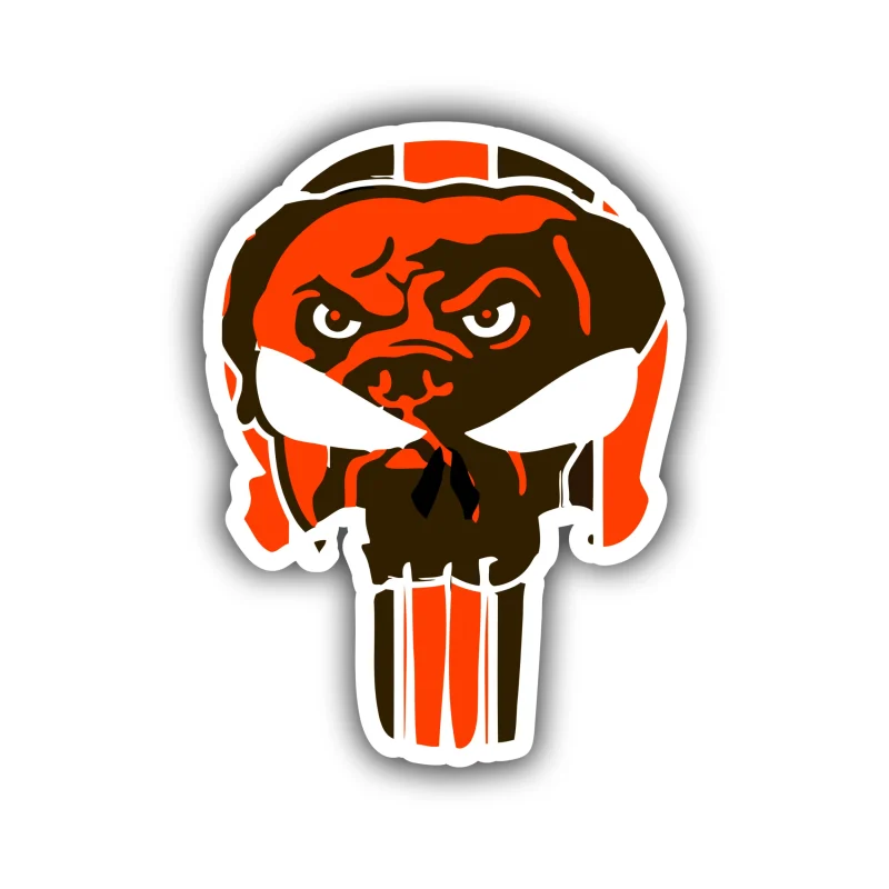 Cleveland Browns - Skull - Iron On DTF Transfer - Custom Size