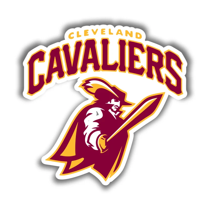 Cleveland Cavaliers - Guy With Sword And Name - Iron On DTF Transfer - Custom Size