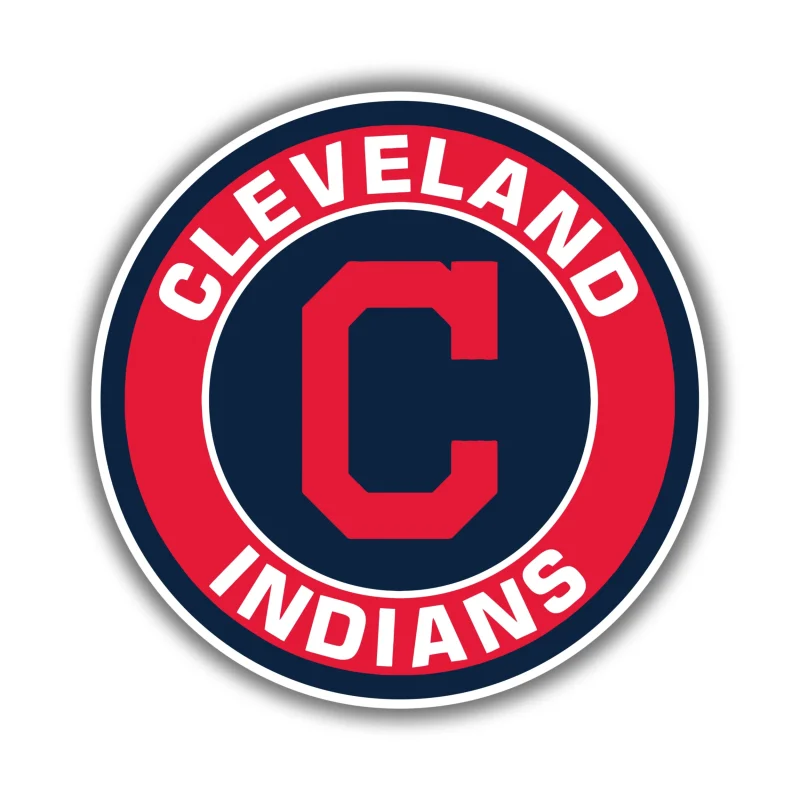 Cleveland Indians - Blue and Red Circle - Iron On DTF Transfer - Custom Size