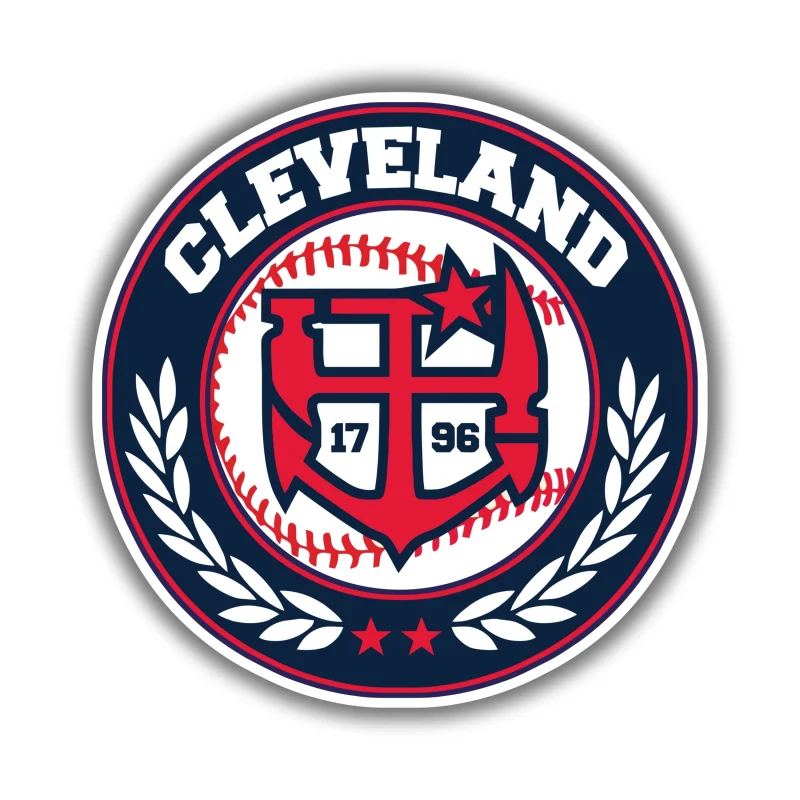 Cleveland Indians - Blue Circle with Baseball - Iron On DTF Transfer - Custom Size