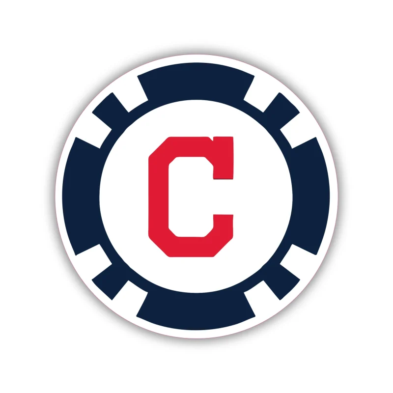 Cleveland Indians - Blue Poker Chip - Iron On DTF Transfer - Custom Size