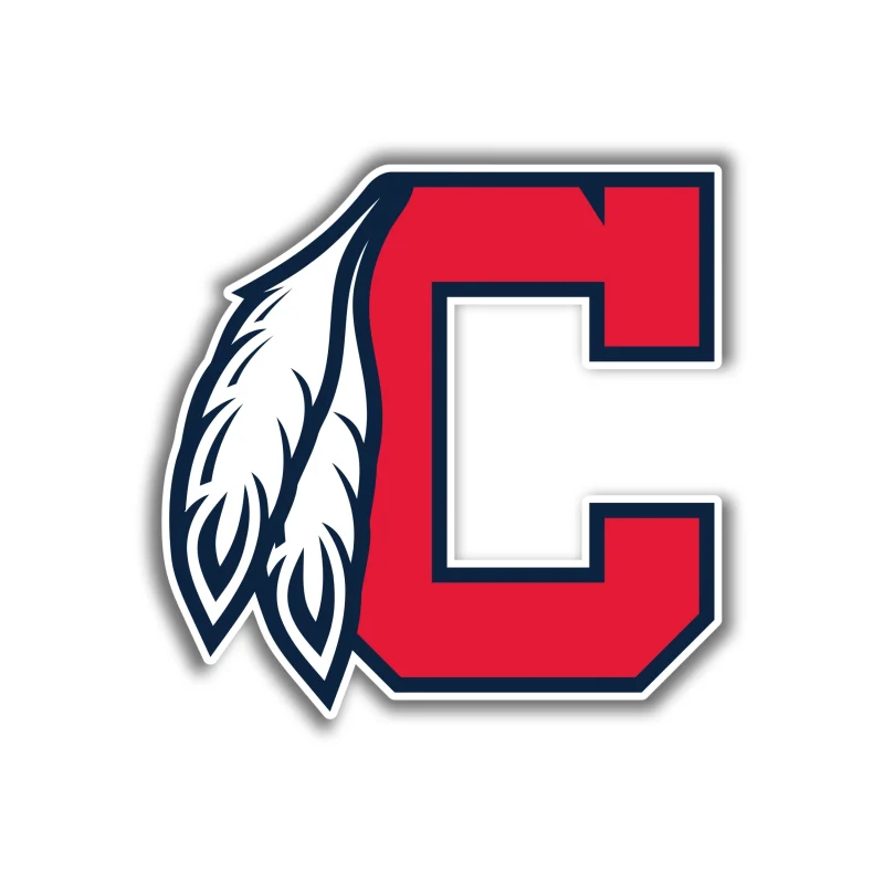 Cleveland Indians - C with Feathers - Iron On DTF Transfer - Custom Size