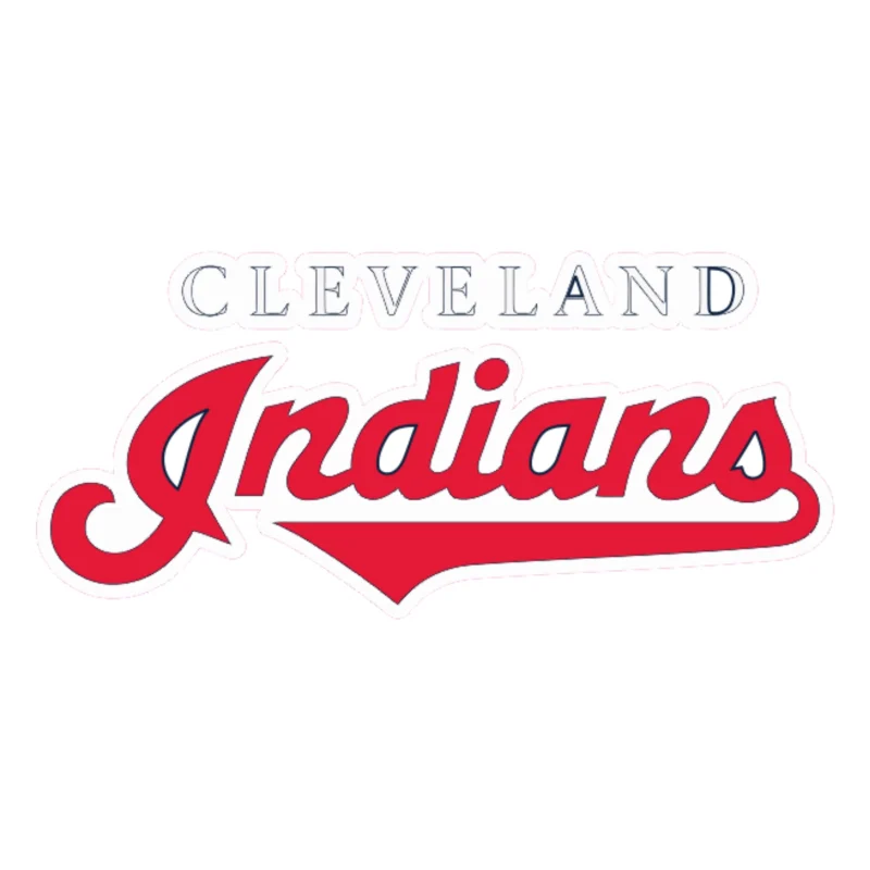 Cleveland Indians - Name - Full Color Vinyl Sticker - Custom Size