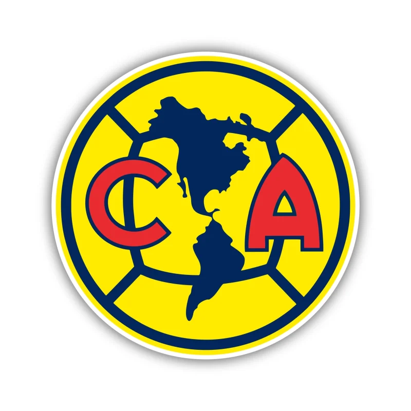 Club America - Yellow Circle With Red CA - Iron On DTF Transfer - Custom Size