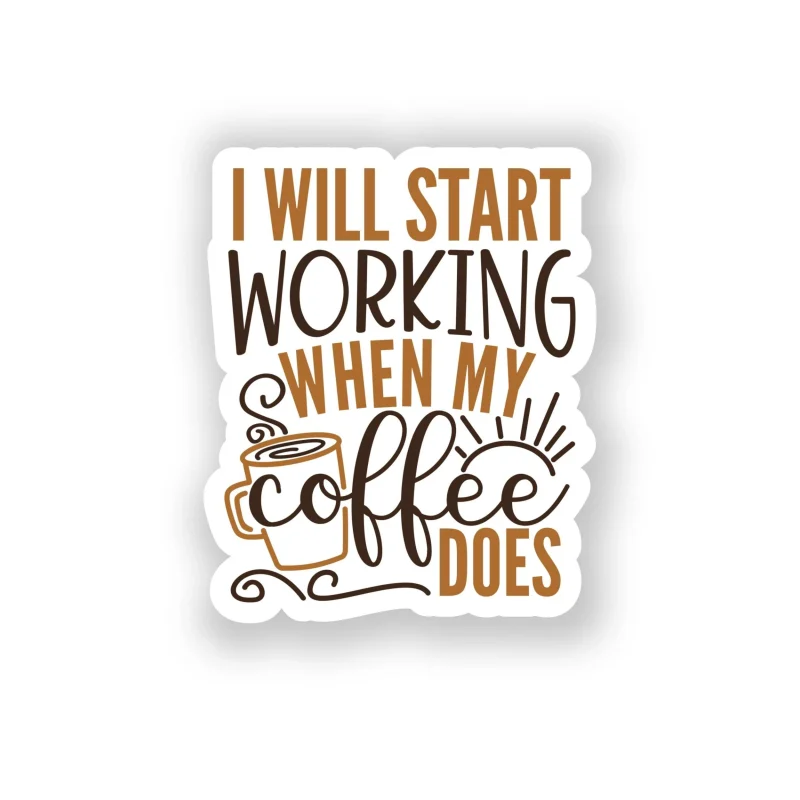 Coffee Full Color Vinyl Decal - Custom Size