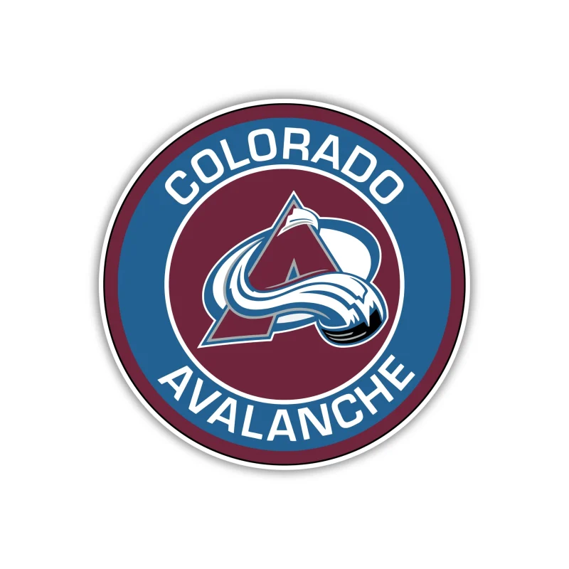 Colorado Avalanche - Circle With A - Full Color Vinyl Sticker - Custom Size