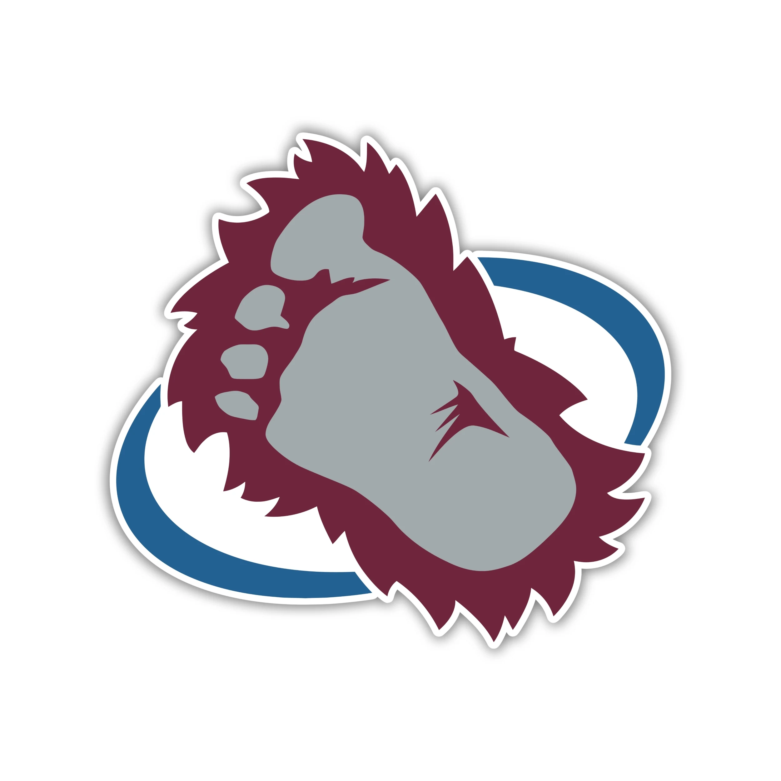 Colorado Avalanche - Foot - Full Color Vinyl Sticker - Custom Size