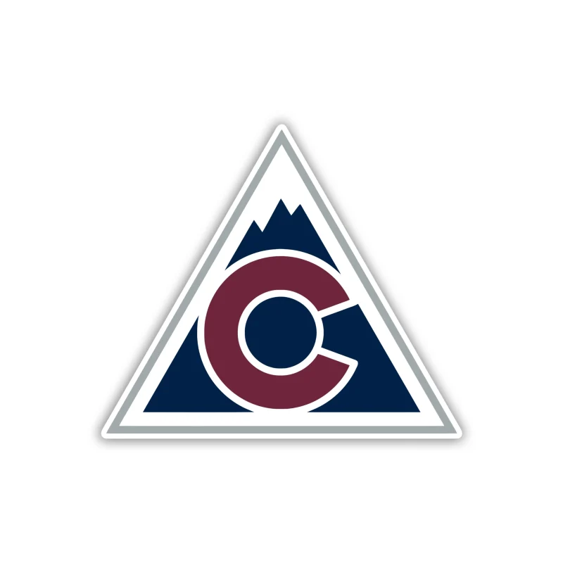 Colorado Avalanche - Triangle Mountain With C - Full Color Vinyl Sticker - Custom Size
