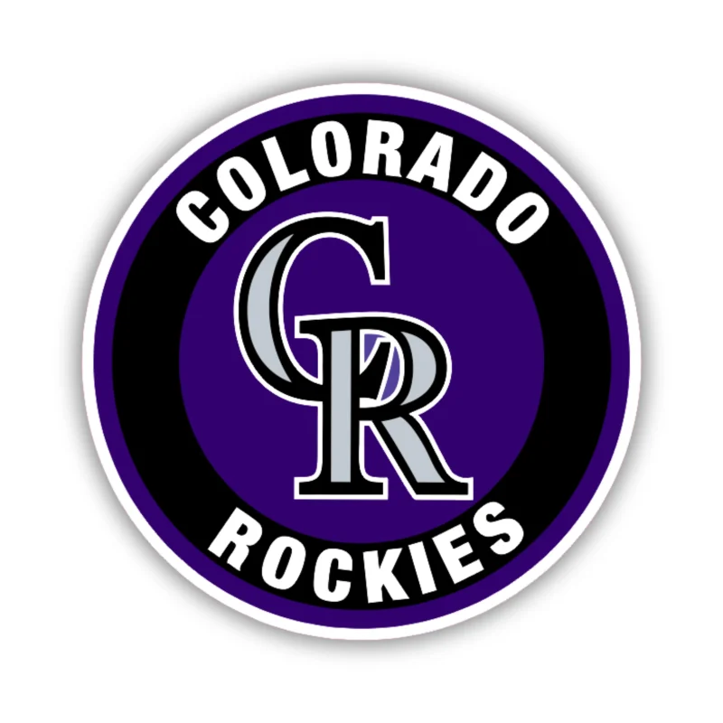 Colorado Rockies - Black and Purple Circle - Iron On DTF Transfer - Custom Size