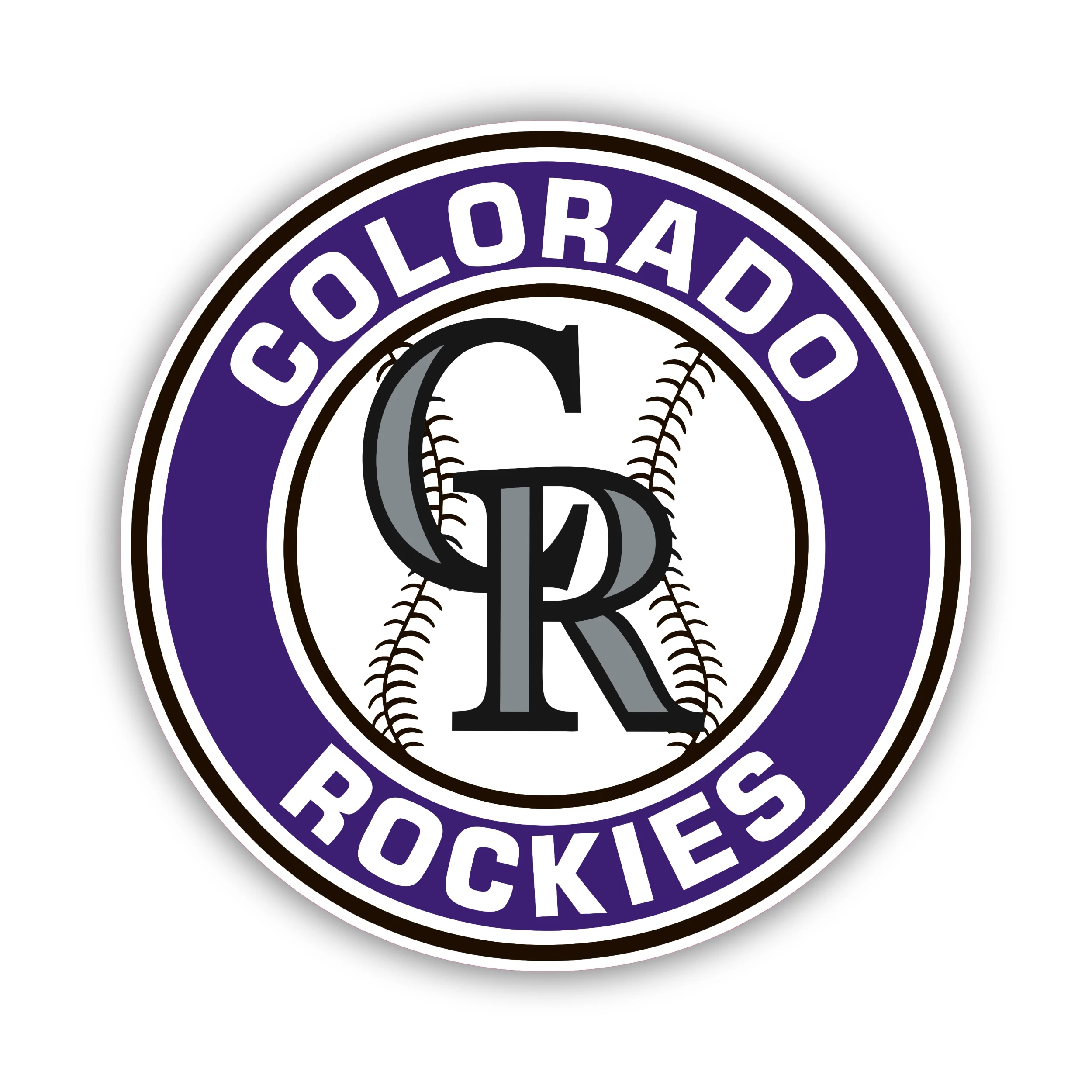 Colorado Rockies - Purple Circle with Baseball - Iron On DTF Transfer - Custom Size