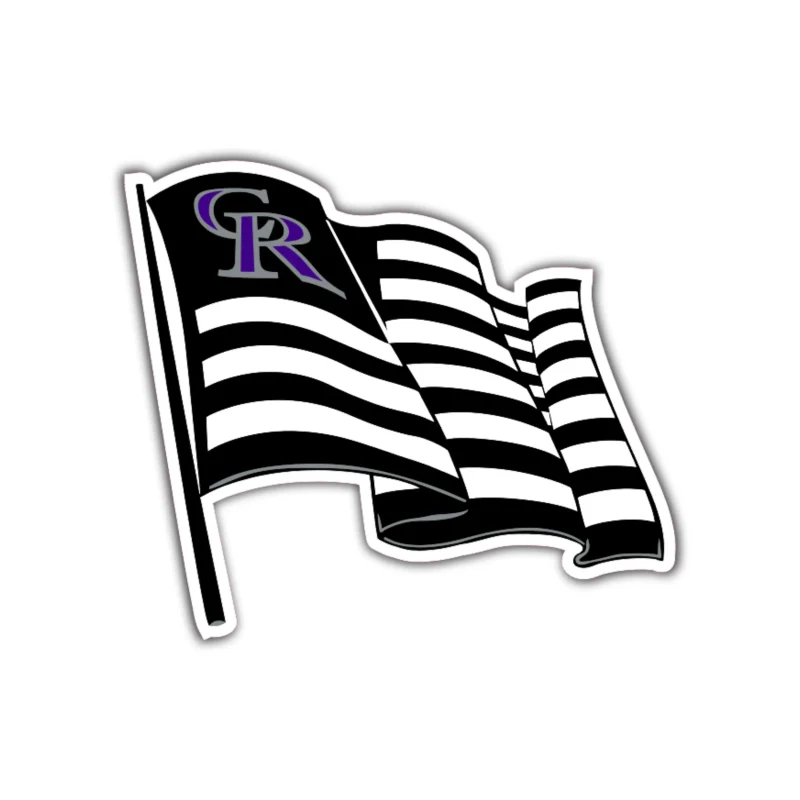 Colorado Rockies - Waving Flag - Full Color Vinyl Sticker - Custom Size
