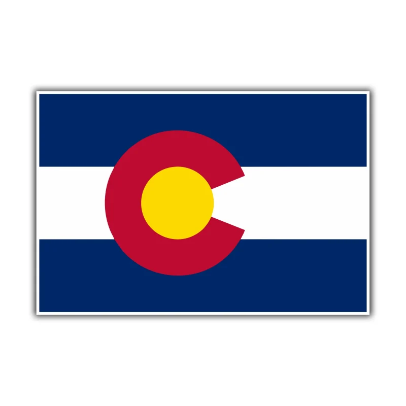 Colorado State Flag Full Color Vinyl Decal - Custom Size