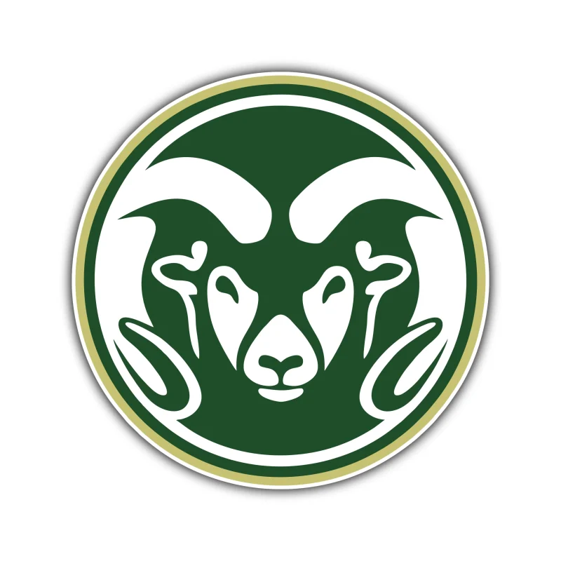Colorado State Rams - Green Circle With Ram - Temporary Tattoo