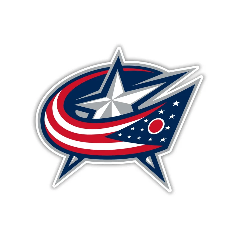 Columbus Blue Jackets - Star - Full Color Vinyl Sticker - Custom Size