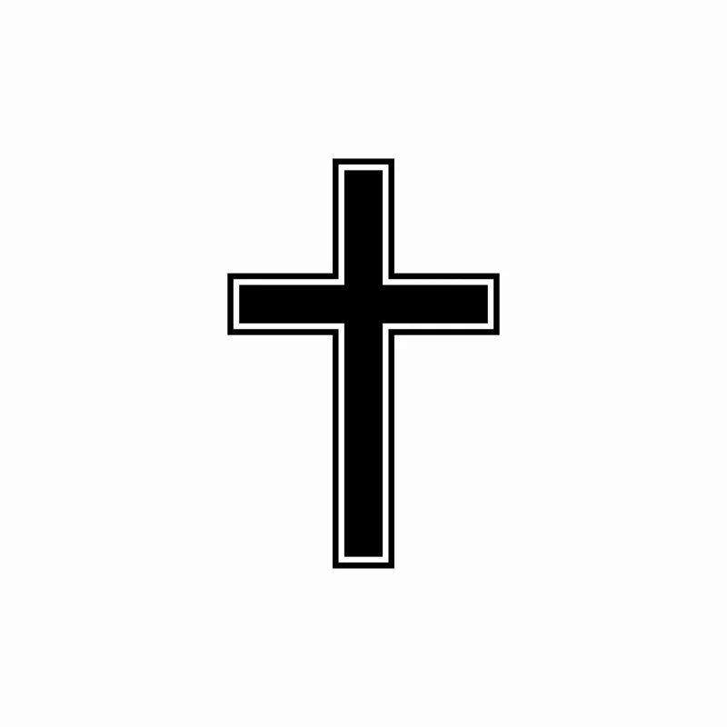 Cross - Vinyl Decal - Custom Size