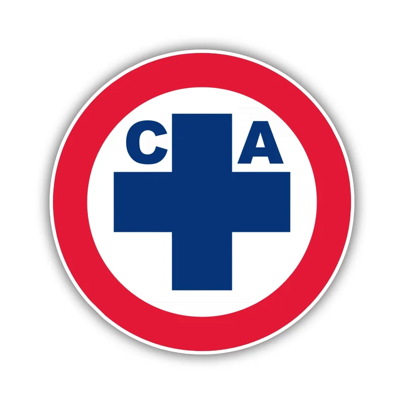 Cruz Azul - Red Circle With CA And Cross - Iron On DTF Transfer - Custom Size
