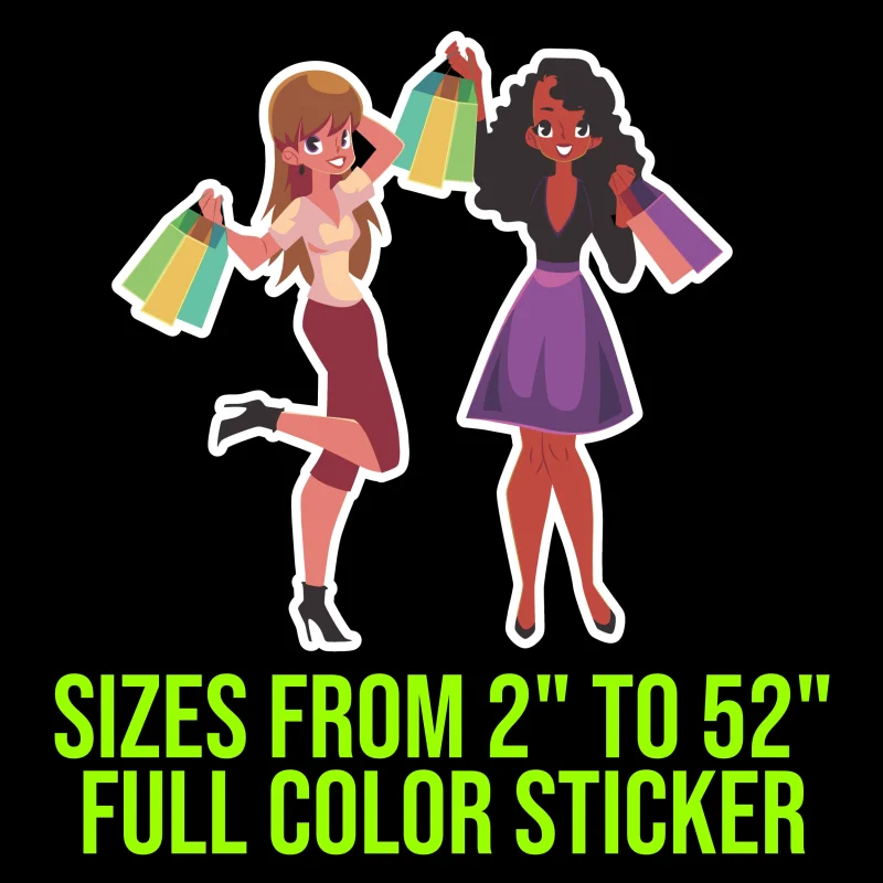 Custom for Shannon - 2 Girls Shopping- Full Color Vinyl Decal