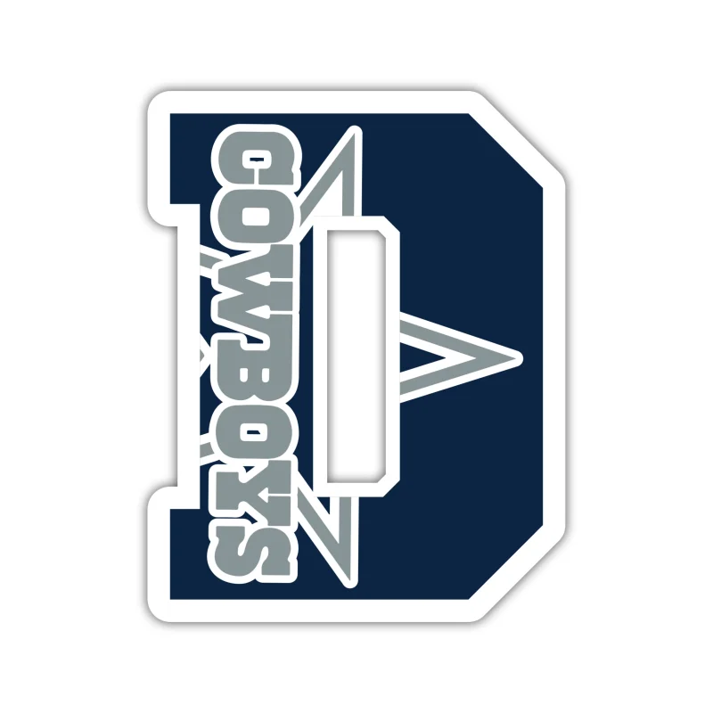 Dallas Cowboys - D - Full Color Vinyl Sticker - Custom Size